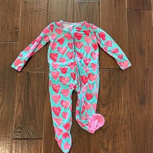 Adorable Posh Peanut Queen of Hearts Footie Ruffled Zippered one piece